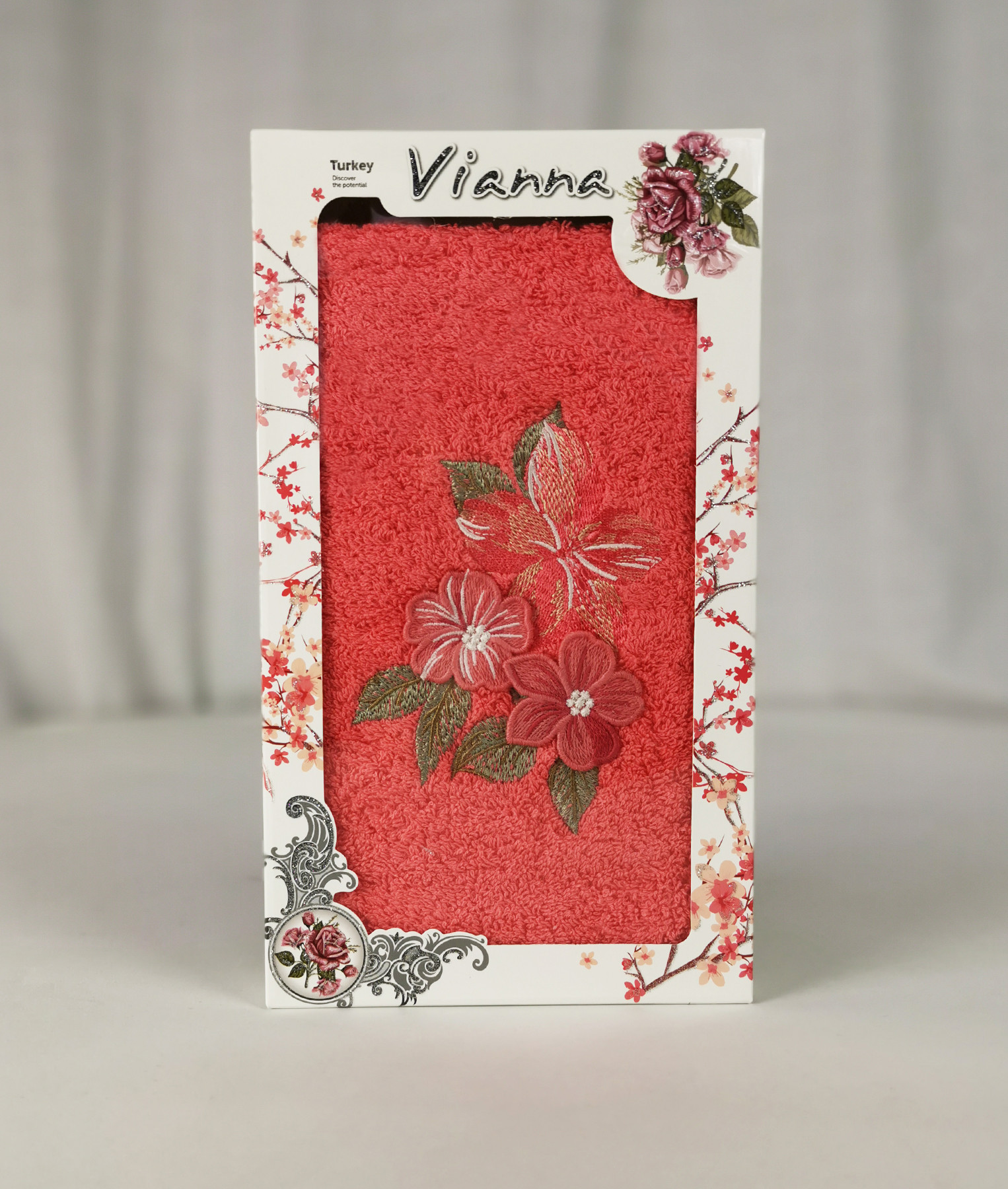 

Полотенце Vianna 50x90-1 шт,вышивка 3D Cotton в коробке 8436