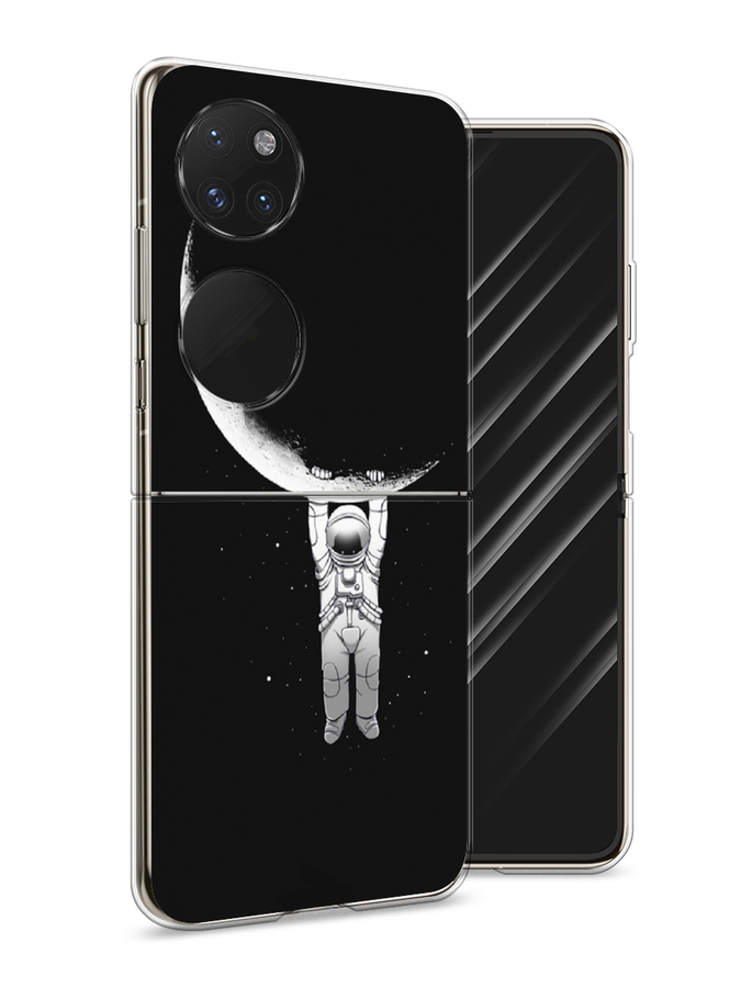 

Чехол Awog на Huawei P50 pocket "Космонавт", Белый;черный, 6107450-4