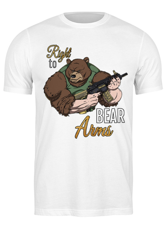 

Футболка мужская Printio Bear arms белая M, Белый, Bear arms