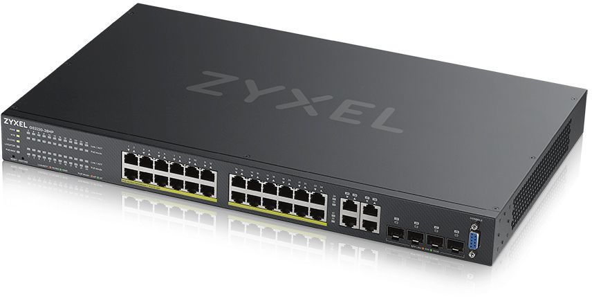 фото Коммутатор zyxel gs2220-28hp-eu0101f черный