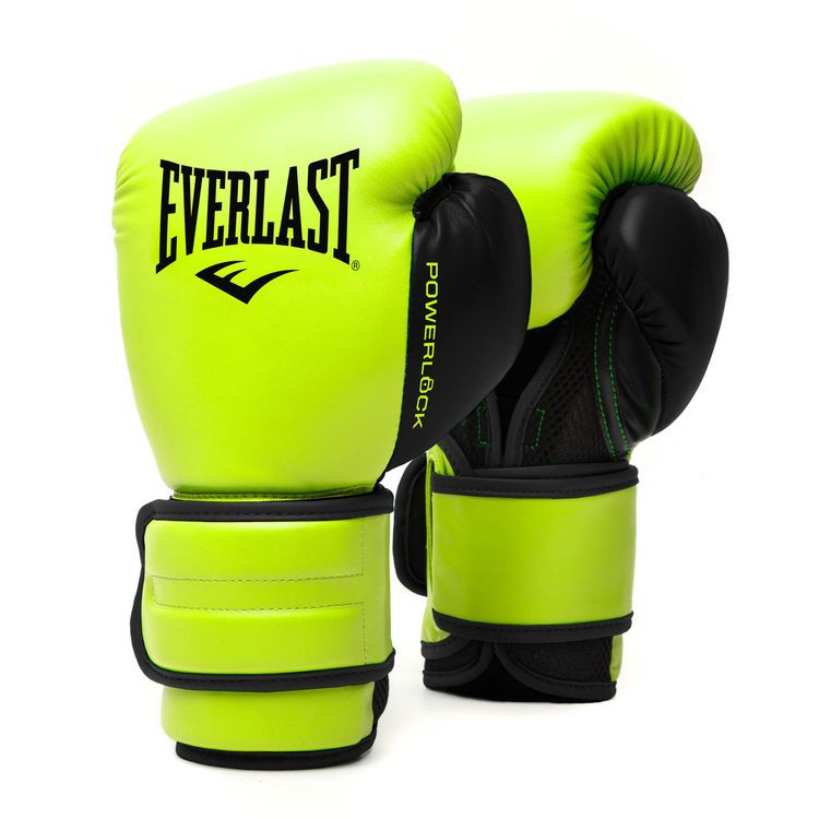 Боксерские перчатки Everlast Powerlock PU 2 зеленые, 14 унций