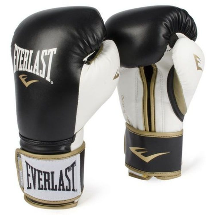 фото Перчатки тренировочные everlast powerlock pu 16oz черные/белые