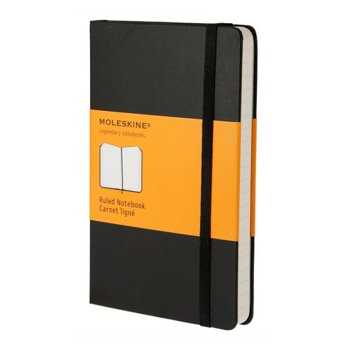 

Блокнот MOLESKINE Classic 240стр в линейку твердая обложка черный [qp060]