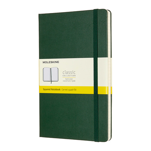 

Блокнот MOLESKINE Classic, 240стр, в клеточку, твердая обложка, зеленый [qp061k15]