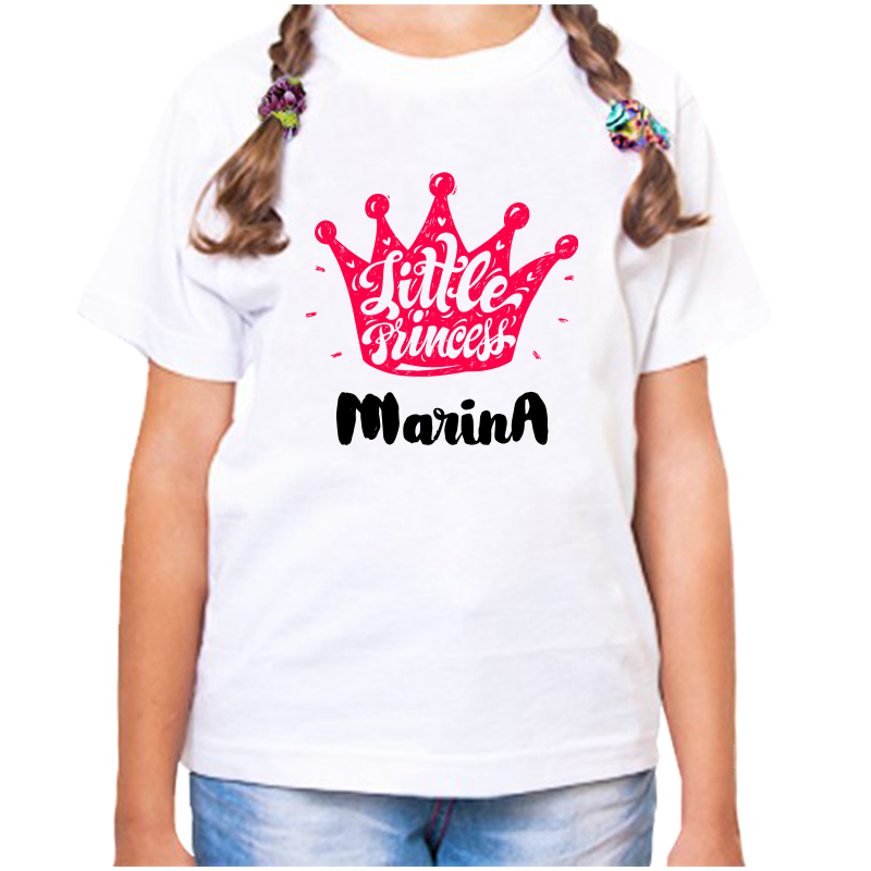 

Футболка девочке белая 30 р-р little princess марина, Белый, fdd_little_princess_marina