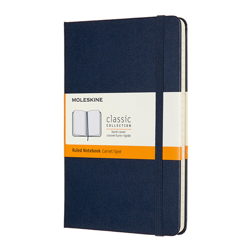 

Блокнот Moleskine Classic, 208стр, в линейку, твердая обложка, синий [qp050b20]