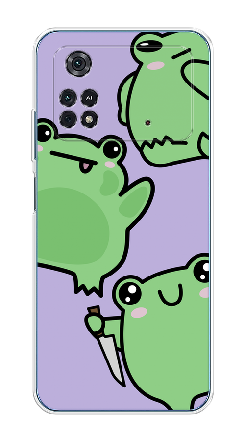 

Чехол на Xiaomi Poco M4 Pro 4G "Опасные лягушата", Фиолетовый;зеленый;черный, 313050-1