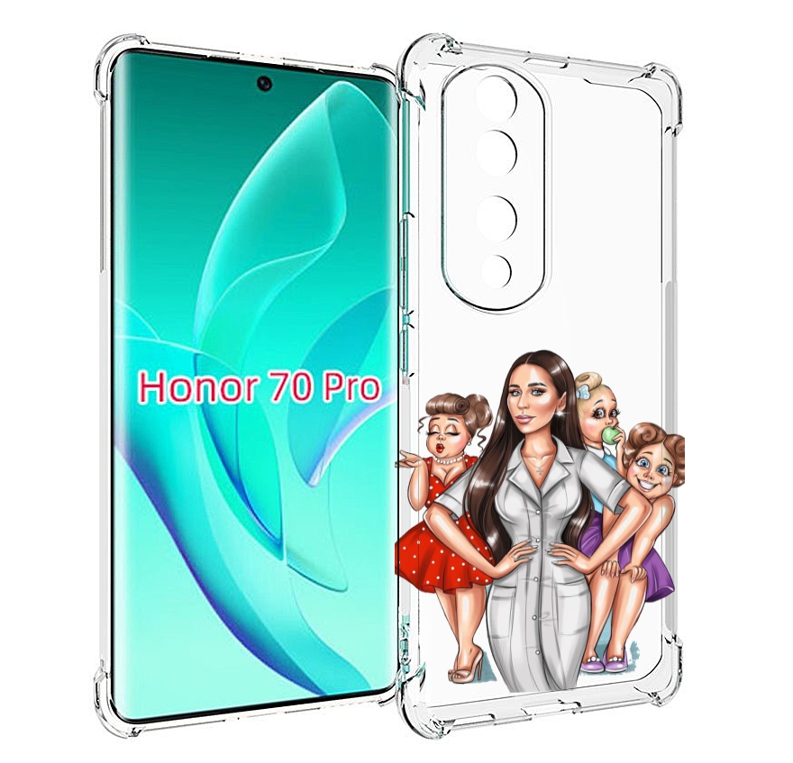 

Чехол MyPads Милые-дамы женский для Honor 70 Pro / 70 Pro Plus, Прозрачный, Tocco