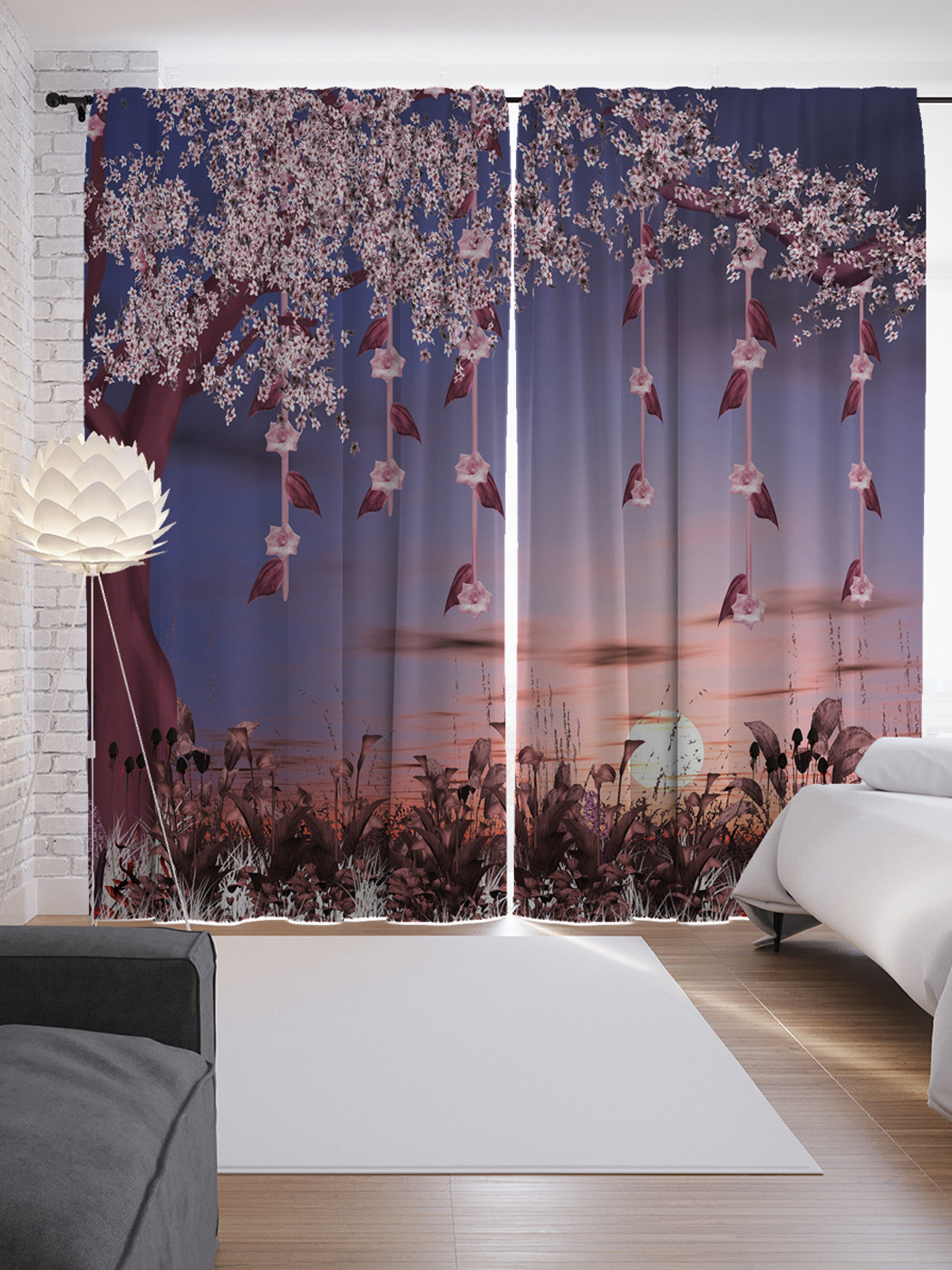 

Шторы с фотопечатью "Лесные украшения" из сатена, 290х265 см