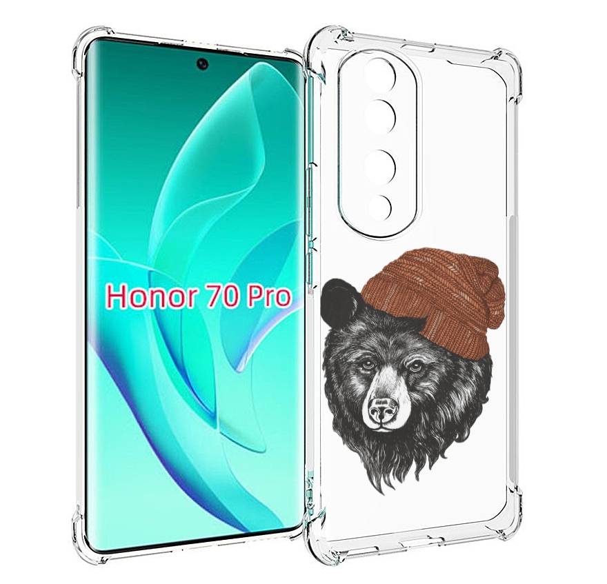 

Чехол MyPads Медведь в шапке 2 для Honor 70 Pro / 70 Pro Plus, Прозрачный, Tocco