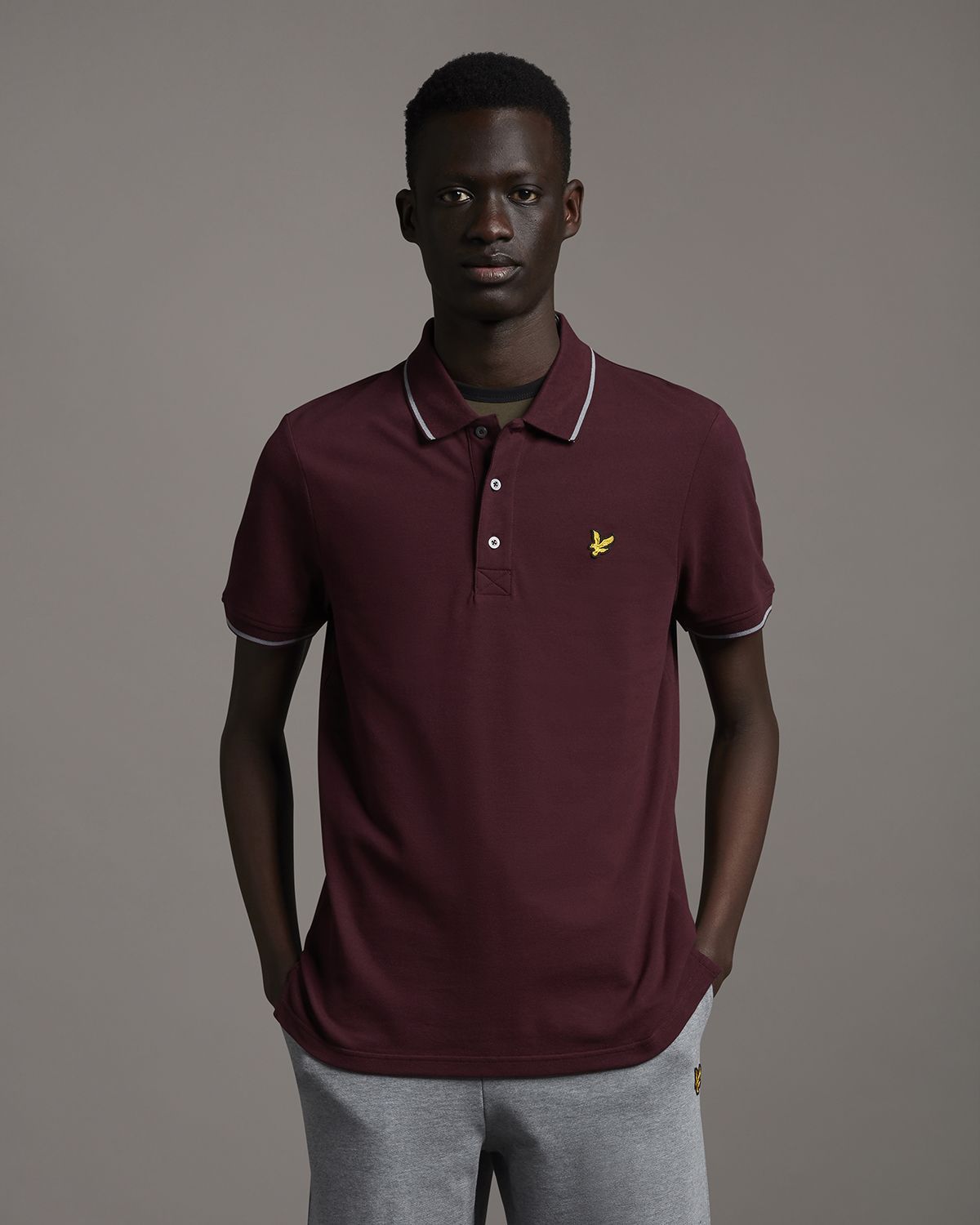 

Футболка мужская Lyle & Scott Tipped Polo Shirt бордовая M, Бордовый, Tipped Polo Shirt