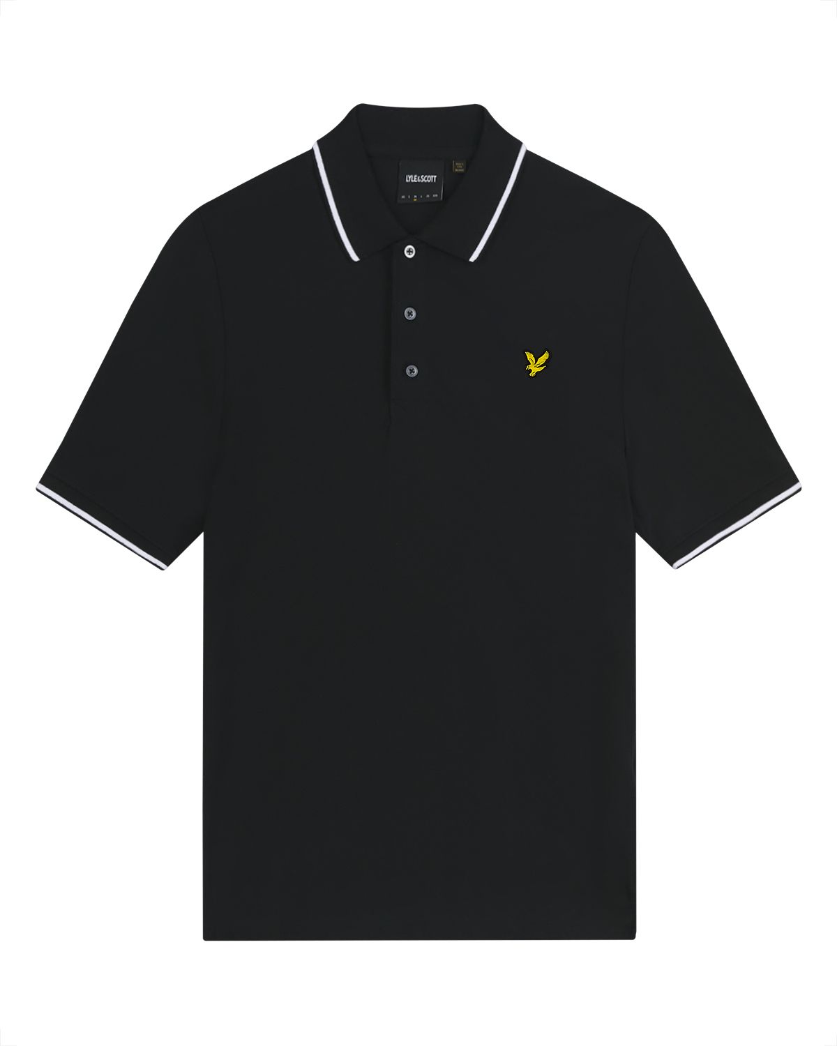 Футболка мужская Lyle Scott Tipped Polo Shirt черная 2XL 3690₽