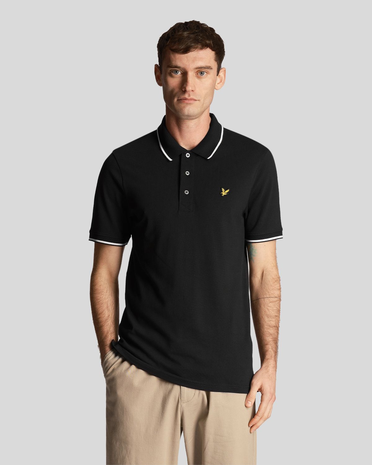 

Футболка мужская Lyle & Scott Tipped Polo Shirt черная XL, Черный, Tipped Polo Shirt