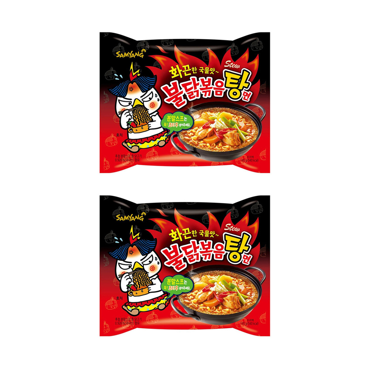 

Лапша быстрого приготовления Samyang Рамен с курицей острый, 2 шт по 145 г