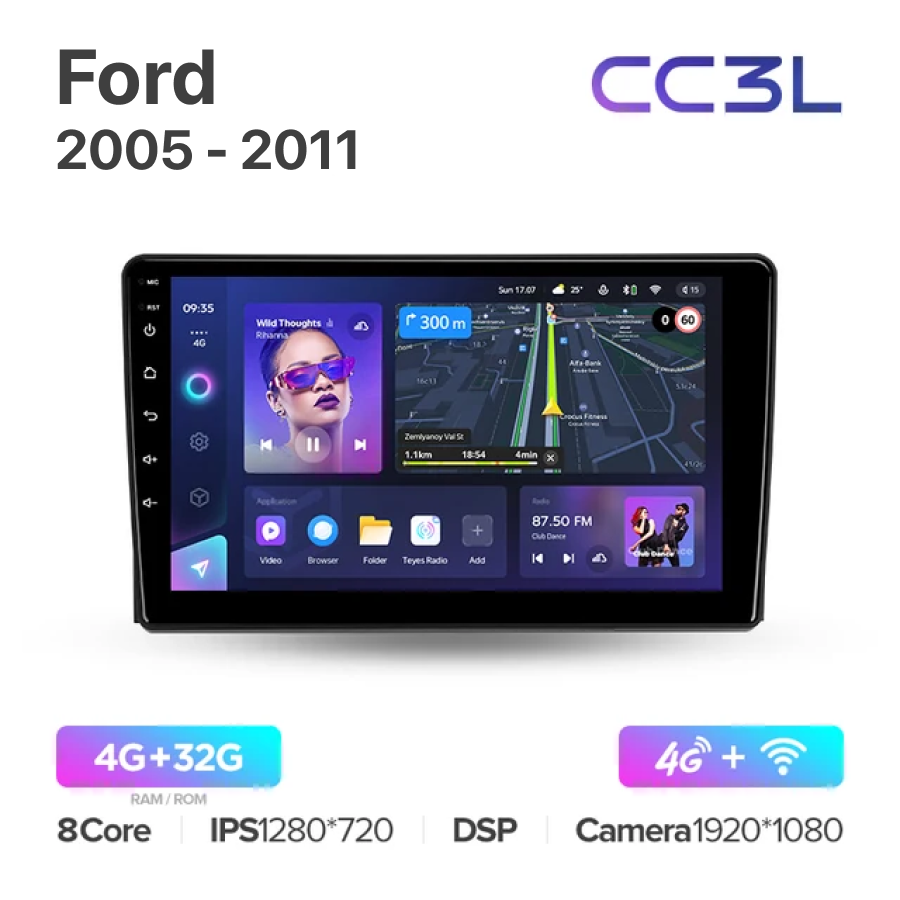 

Магнитола Teyes CC3L Ford Универсальная 2005 - 2011 4+32Gb, CC3L