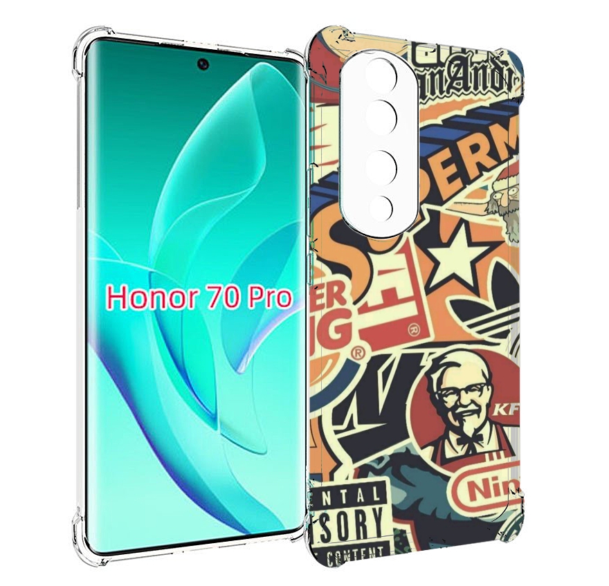 

Чехол MyPads Лейблы-на-постере для Honor 70 Pro / 70 Pro Plus, Прозрачный, Tocco
