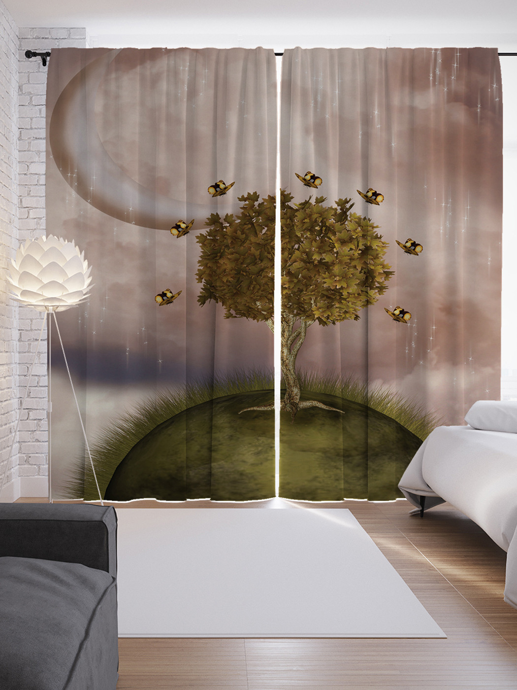 

Шторы с фотопечатью "Энергия земли" из сатена, 290х265 см