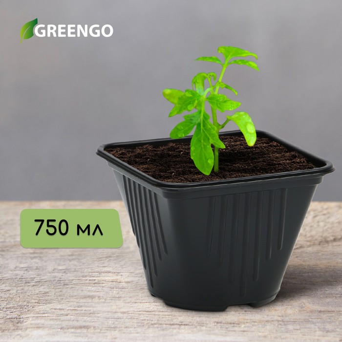 

Набор горшков для рассады Greengo черный 10085396-50p 0,75 л 50 шт.