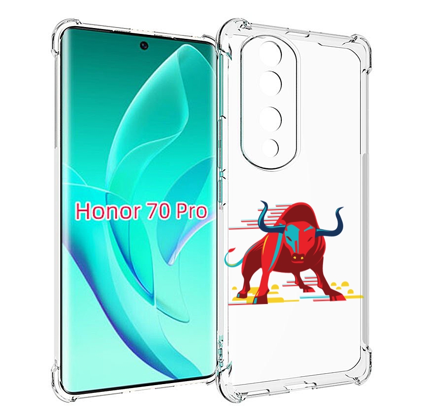 

Чехол MyPads Красный-бык для Honor 70 Pro / 70 Pro Plus, Прозрачный, Tocco