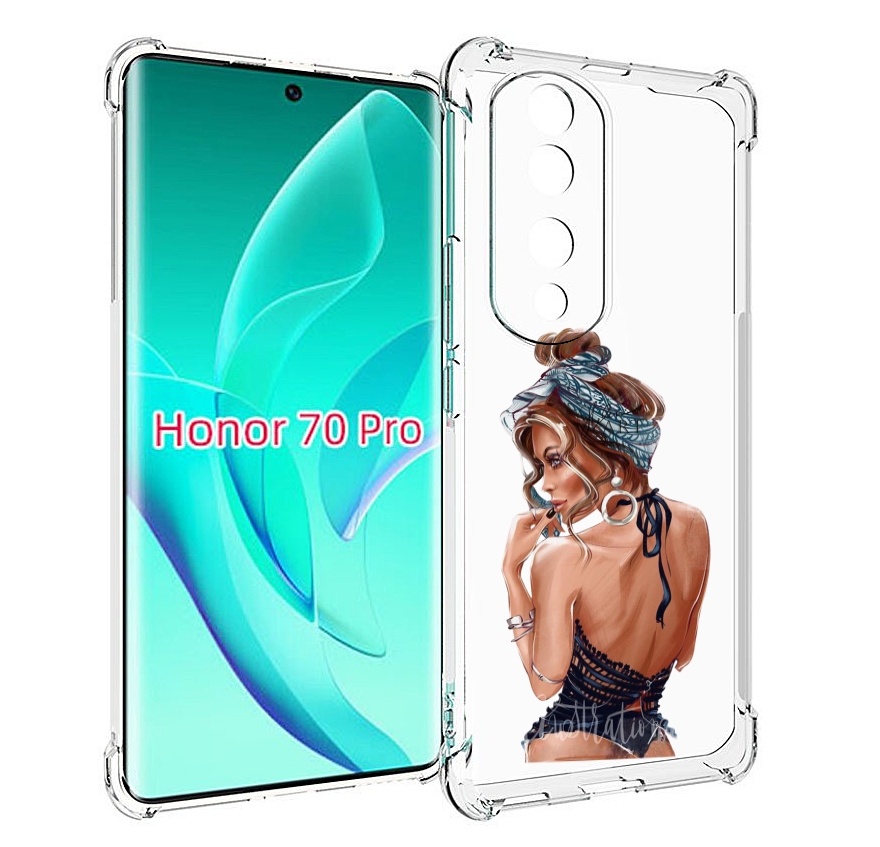 

Чехол MyPads Красивая-дама женский для Honor 70 Pro / 70 Pro Plus, Прозрачный, Tocco