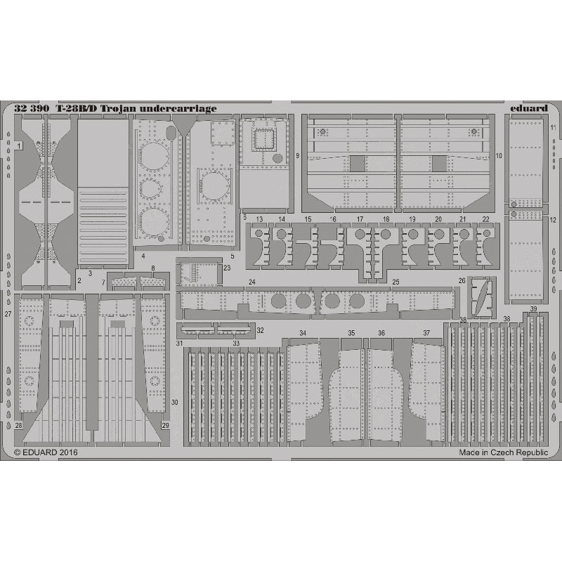 

32390 Eduard 1/32 Фототравление для T-28B/D Trojan undercarriage, Однотонный, 32390