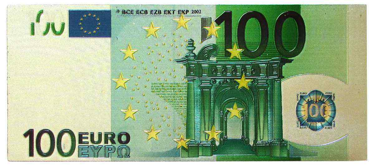 

Магнит АКМ виниловый банкнота 100 евро 10,5 х 4,5 см