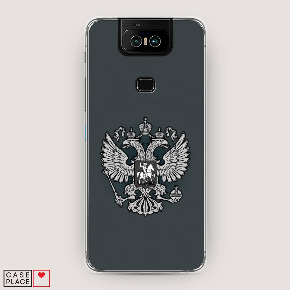 фото Чехол awog "герб россии серый" для asus zenfone 6 zs630kl