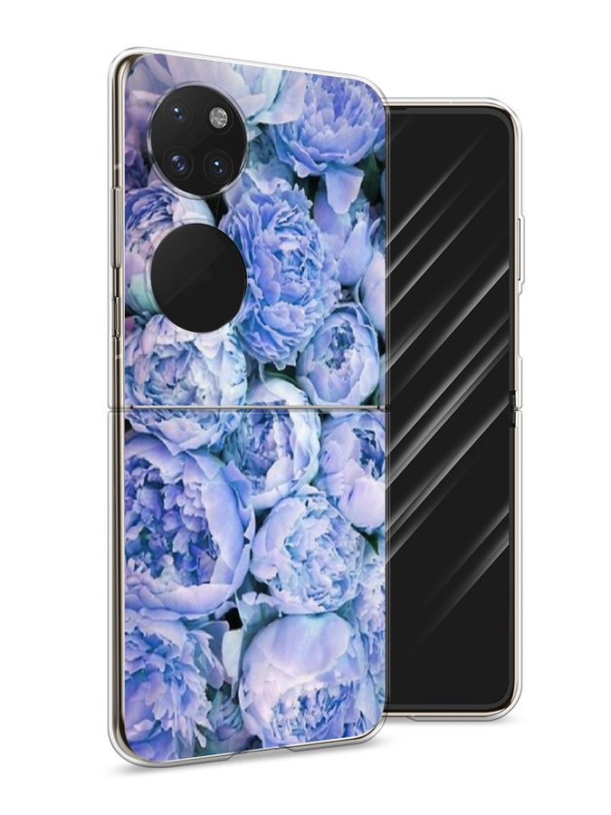 

Чехол Awog на Huawei P50 pocket "Пионы голубые", Голубой, 6107450-8