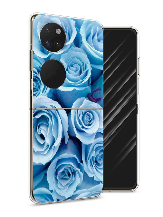 

Чехол Awog на Huawei P50 pocket "Лазурные розы", Голубой, 6107450-8