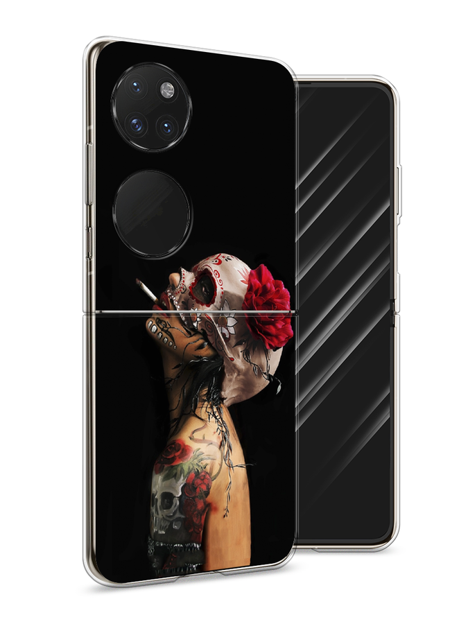 

Чехол Awog на Huawei P50 pocket "Девушка с черепом", Черный;красный;бежевый, 6107450-9