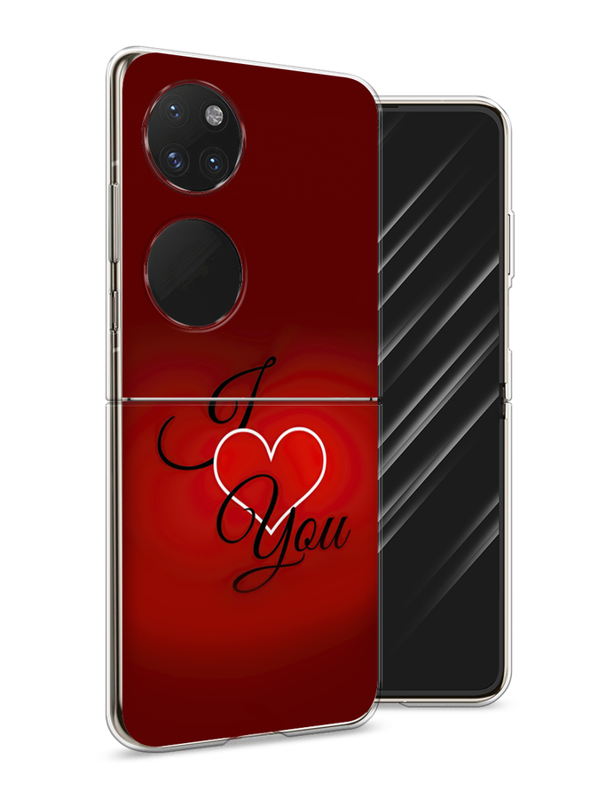 

Чехол Awog на Huawei P50 pocket "I love you 3", Красный;черный, 6107450-6