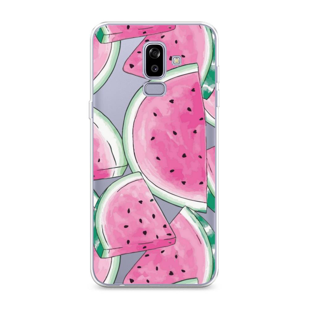 

Чехол Awog на Samsung Galaxy J8 "Акварельные арбузы", Зеленый;белый;розовый, 26550-10