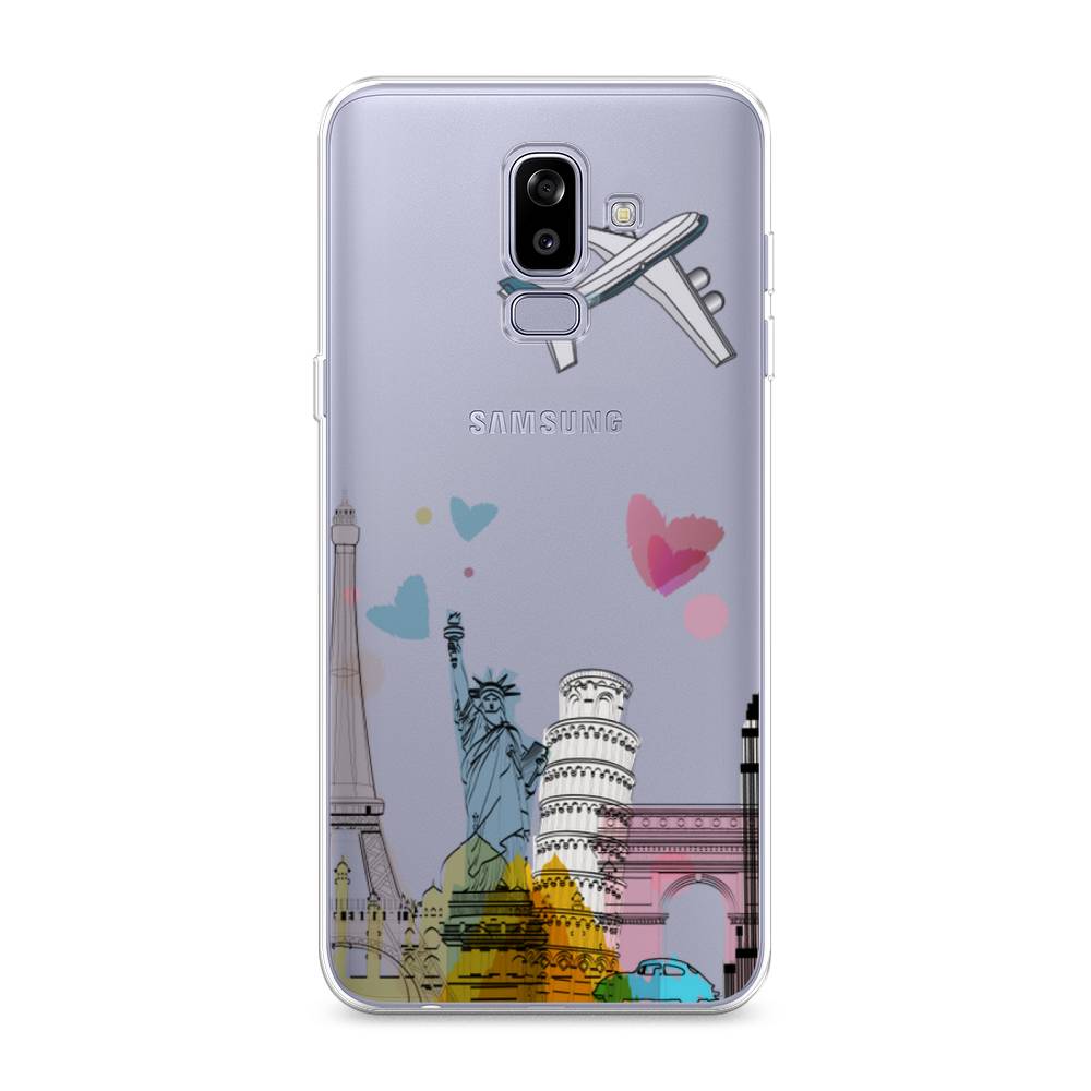 

Чехол Awog на Samsung Galaxy J8 "Самолет путешествий", Желтый, 26550-10