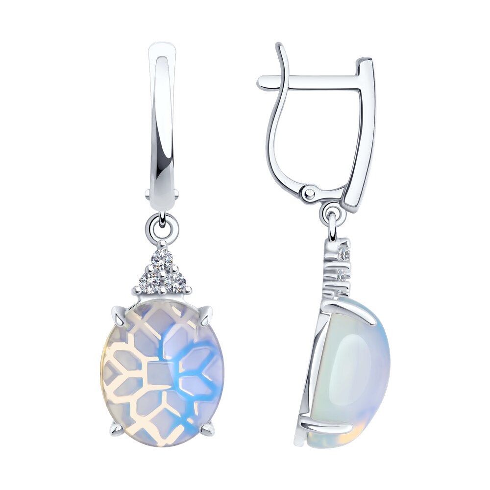 

Серьги из серебра Diamant 94-321-01837-1, фианит, опалит, 94-321-01837-1