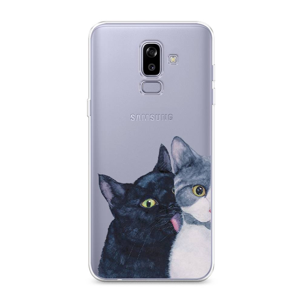 

Чехол Awog на Samsung Galaxy J8 "Кошачья любовь", Синий, 26550-1