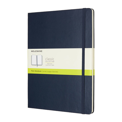 

Блокнот Moleskine CLASSIC 192стр без разлиновки твердая обложка синий [qp092b20]