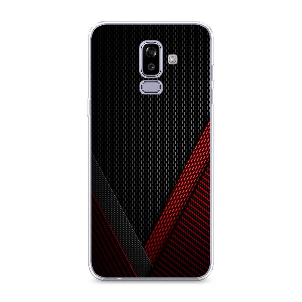 фото Чехол awog "красный карбон" для samsung galaxy j8