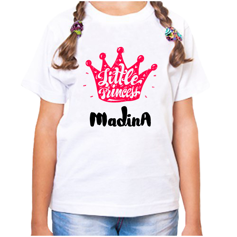 

Футболка девочке белая 38 р-р little princess мадина, Белый, fdd_little_princess_madina