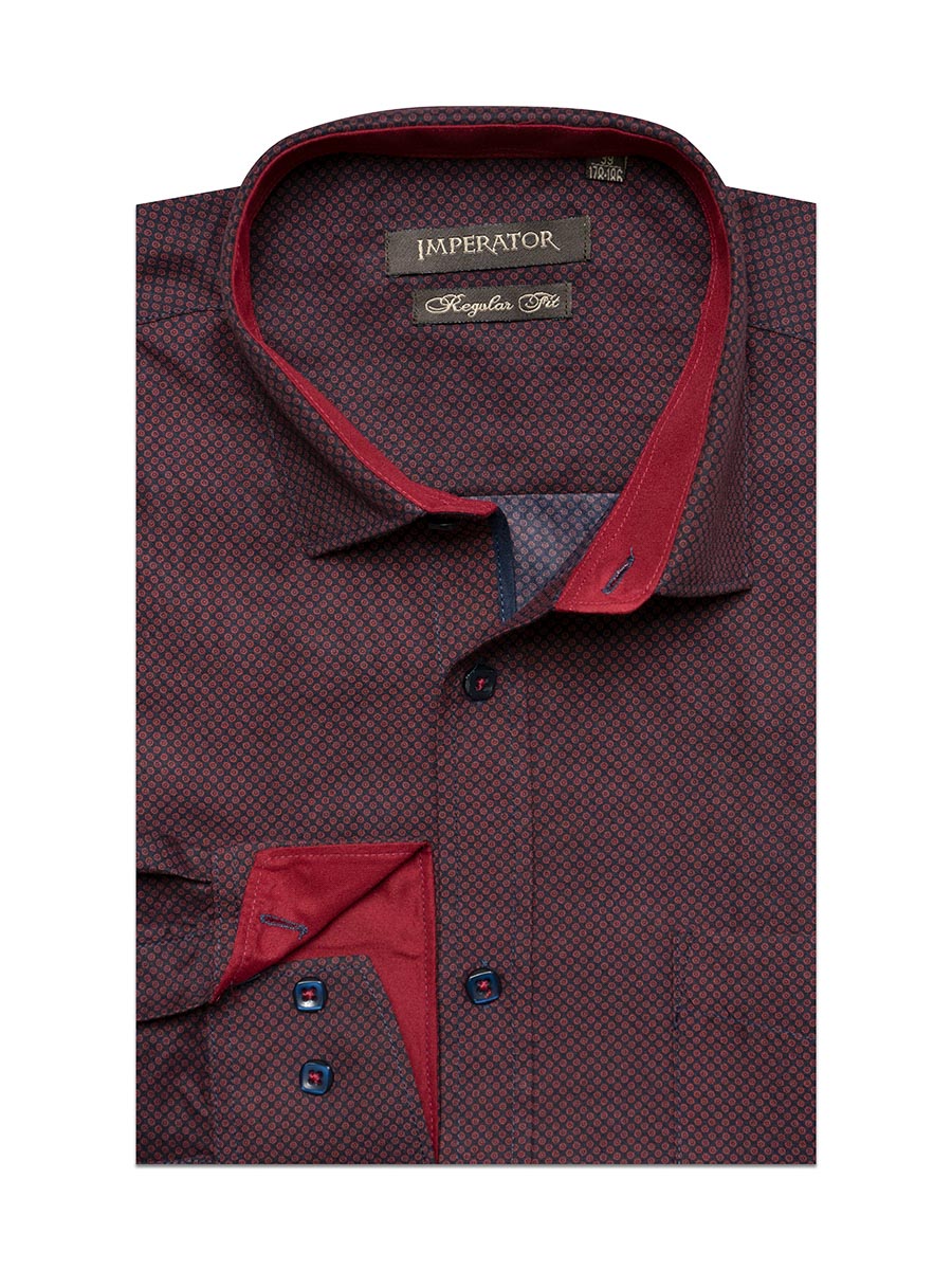 

Рубашка мужская Imperator Twist 5 бордовая 44/178-186, Бордовый, Twist 5