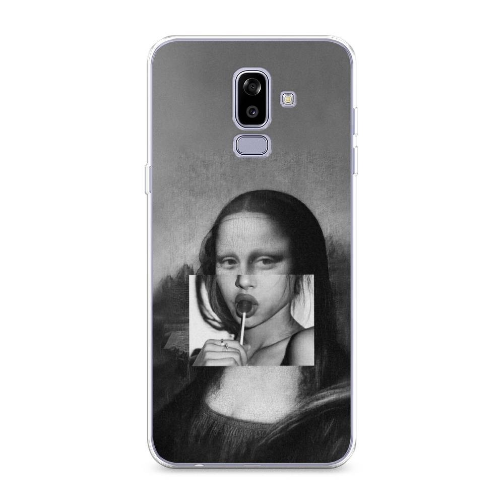 

Чехол Awog на Samsung Galaxy J8 "Mona Lisa sucking lollipop", Серый, 26550-9