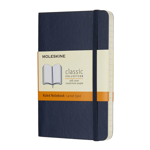 

Блокнот Moleskine Classic Soft, 192стр, в линейку, мягкая обложка, синий сапфир [qp61