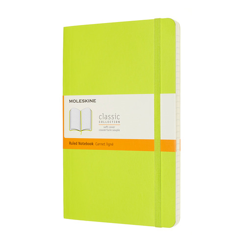 Блокнот Moleskine Classic Soft, 192стр, в линейку, мягкая обложка, лайм [qp616c2]