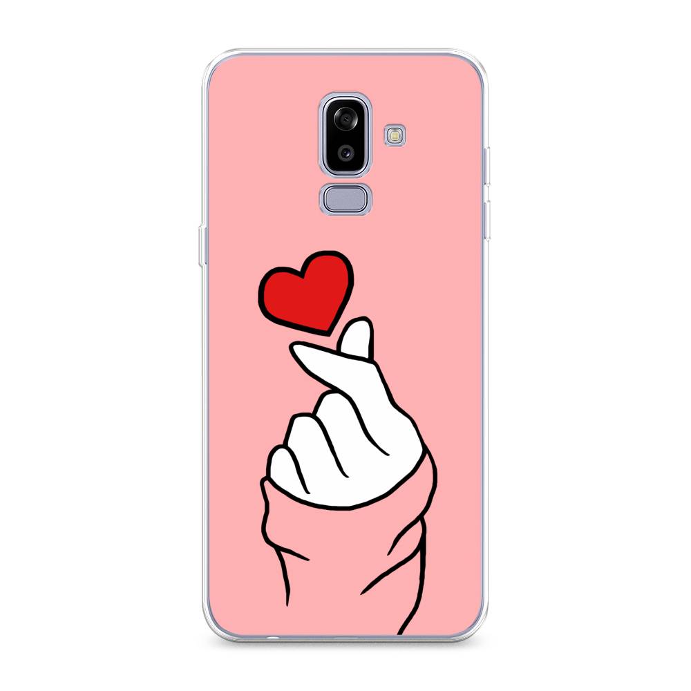 

Чехол Awog на Samsung Galaxy J8 "Милое сердечко", Белый;красный;черный, 26550-7