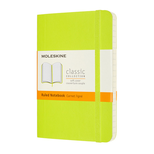 Блокнот Moleskine Classic Soft 192стр в линейку мягкая обложка лайм [qp611c2]