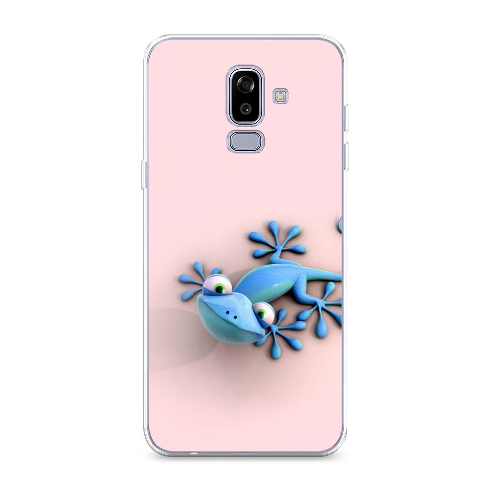 

Чехол Awog на Samsung Galaxy J8 "Голубая ящерка", Розовый;голубой;белый, 26550-2
