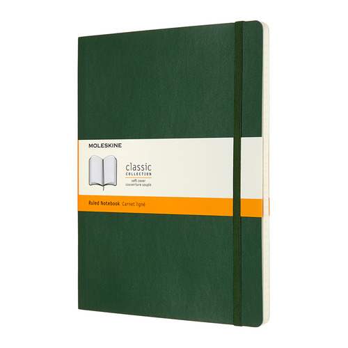 

Блокнот Moleskine Classic Soft, 192стр, в линейку, мягкая обложка, зеленый [qp621k15]