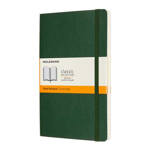 

Блокнот Moleskine Classic Soft, 192стр, в линейку, мягкая обложка, зеленый [qp616k15]