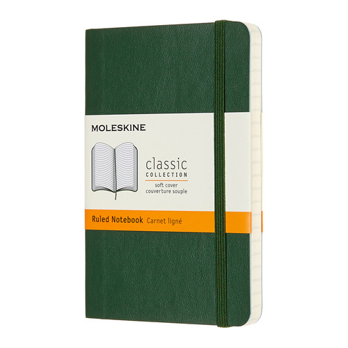 

Блокнот Moleskine Classic Soft, 192стр, в линейку, мягкая обложка, зеленый [qp611k15]
