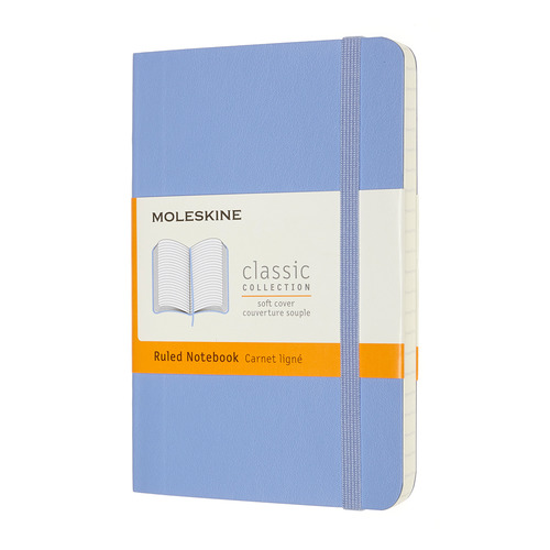 

Блокнот Moleskine Classic Soft, 192стр, в линейку, мягкая обложка, голубая гортензия
