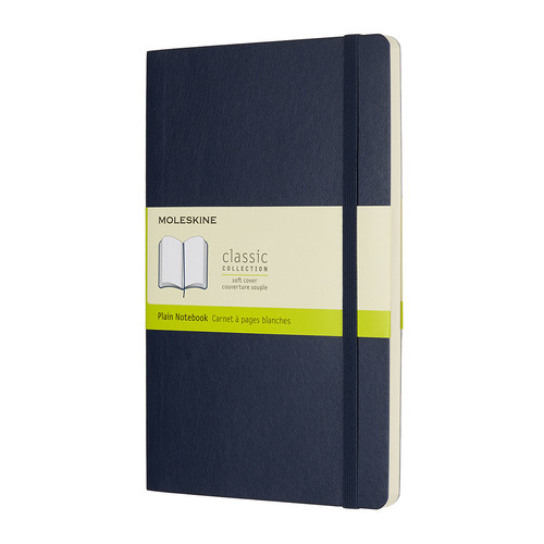 

Блокнот Moleskine Classic Soft, 192стр, без разлиновки, мягкая обложка, синий сапфир